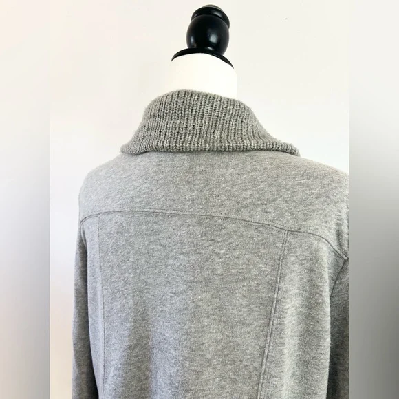 Anthropologie Grey Zip-up Motorcycle Style Sweater - size Medium - Picture 7 of 9